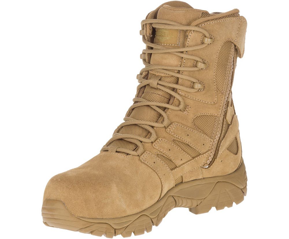 Botas Mujer - Merrell Moab 2 8\" Defense Zip Comp Toe - Kaki - LUGM-36081